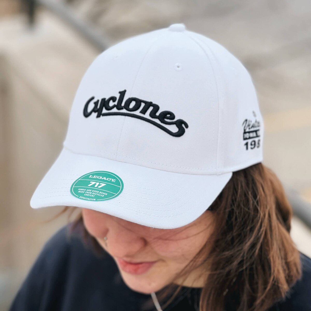 Legacy Cyclones Script White Structured Hat